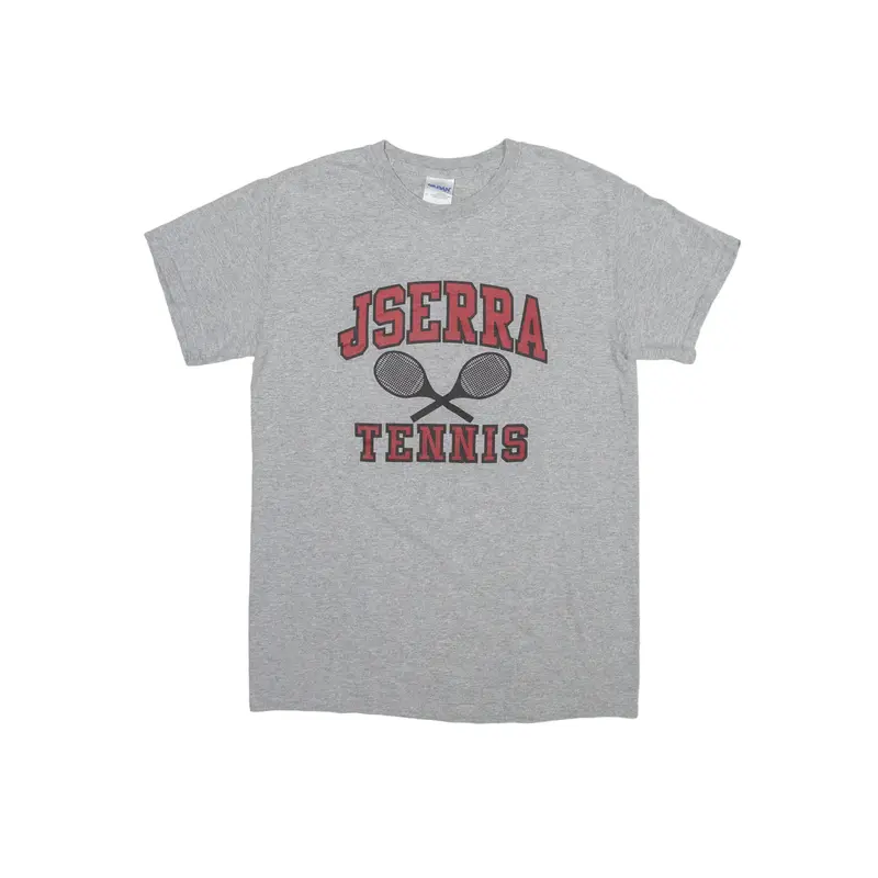 GILDAN JSERRA High school Tennis USA T-Shirt Grey Short Sleeve Mens S