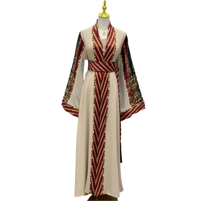 Suzan Kashmir Embroidered Open Abaya - Elegance & Versatility