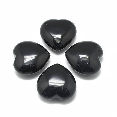 Natural Obsidian Heart Love Stones