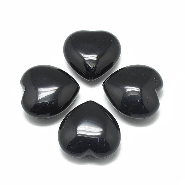 Natural Obsidian Heart Love Stones