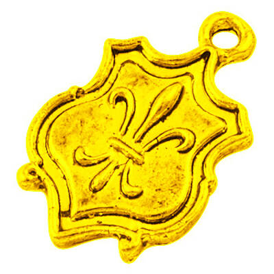 Tibetan Style Alloy Shield Carved Fleur De Lis Pendants