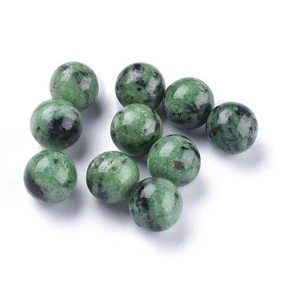 Natural Rudy in Zoisite Beads