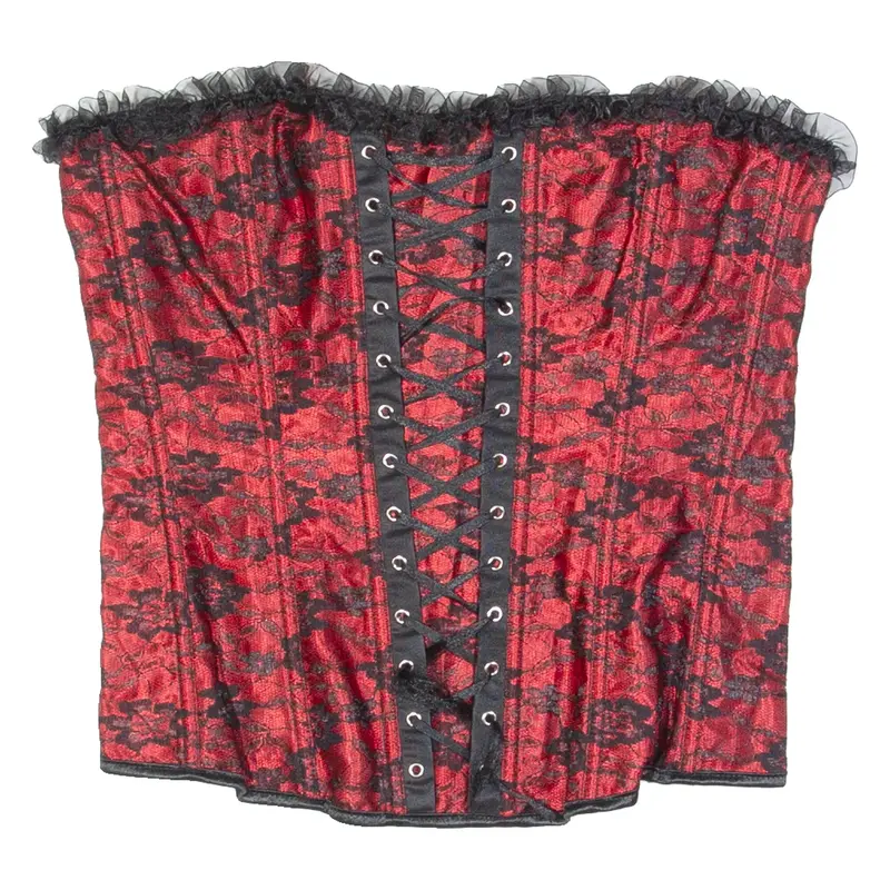 Womens Corset Red Strapless L