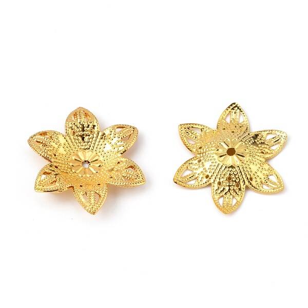 6-Petal Iron Bead Caps