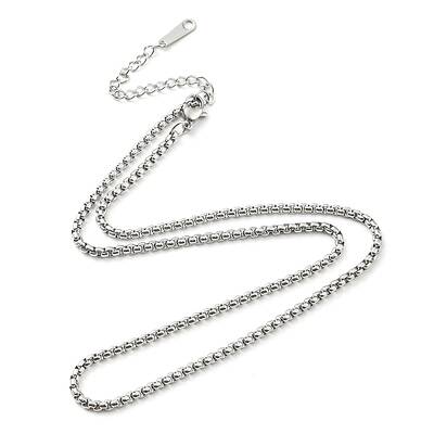 Non-Tarnish 304 Stainless Steel Box Chain Necklace for Men Women
