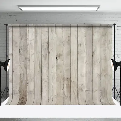Aperturee Rustic Natural Gray Wooden Wall Panel Gaps Backdrop