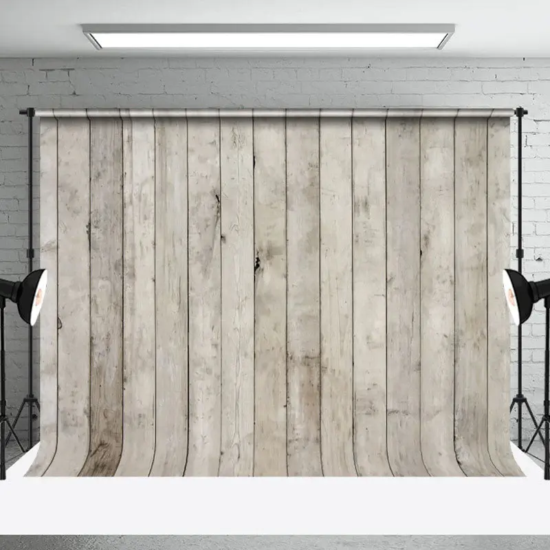 Aperturee Rustic Natural Gray Wooden Wall Panel Gaps Backdrop