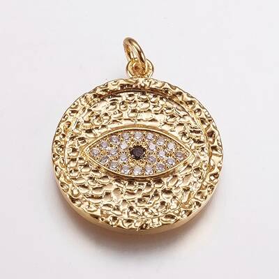Brass Micro Pave Cubic Zirconia Pendants