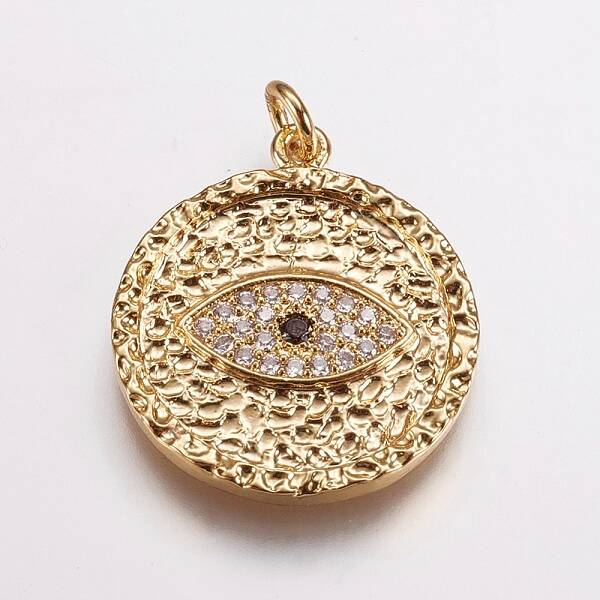 Brass Micro Pave Cubic Zirconia Pendants