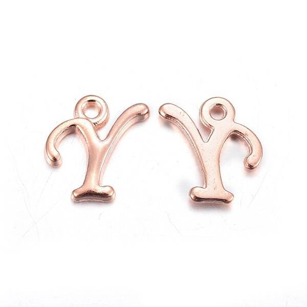 Rose Gold Plated Alloy Letter Pendants