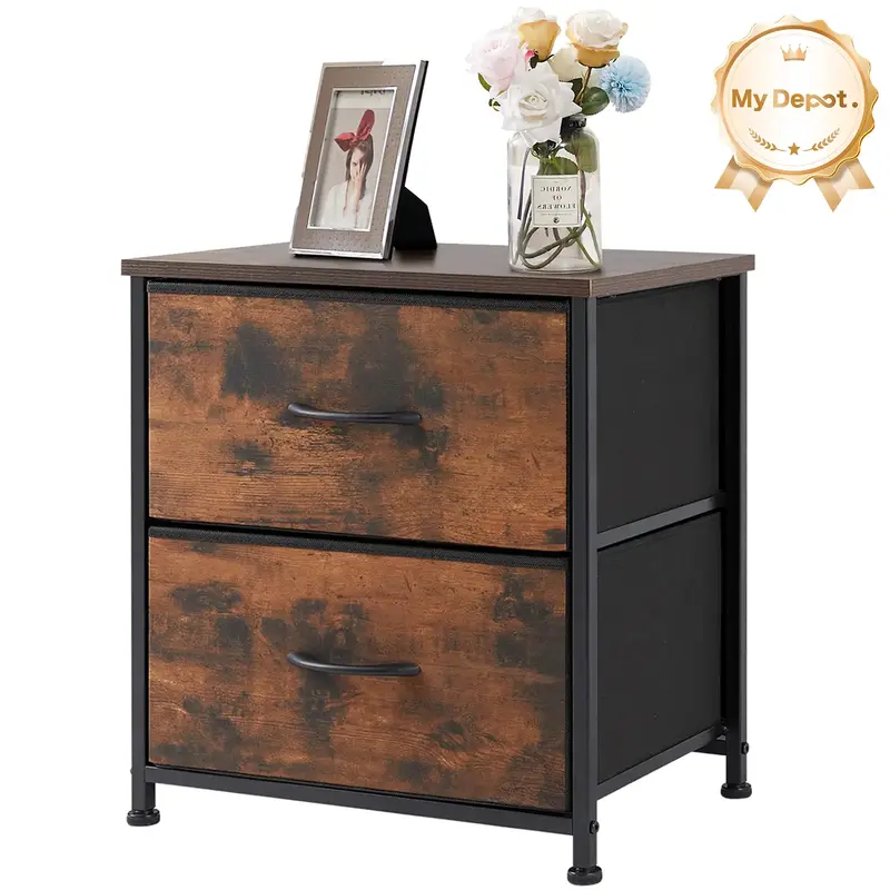[DEAL] Nightstand with Fabric Drawers, Small Dresser, Side Table, End Table, Bedside Table, Night Stands, Small Nightstand, B...