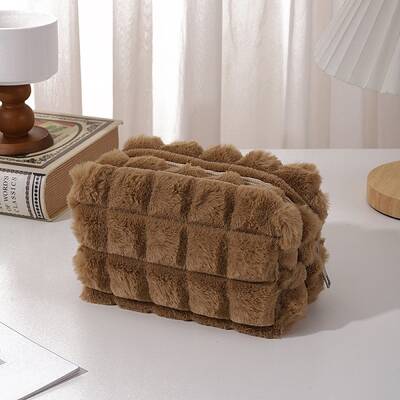 Rectangle Polyester Plush Pen Bag