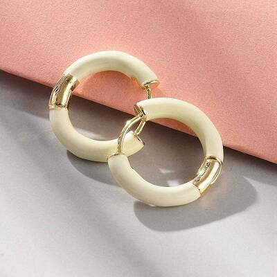 Brass & 925 Sterling Silver Pin Hoop Earrings