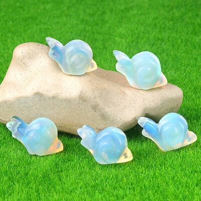 Opalite Carved Snail Figurines