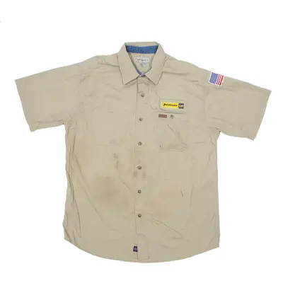 CARHARTT Shirt Beige Worker Short Sleeve Mens L