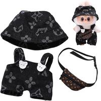 Clothes For Labubu ，17CM Fashion hat + work clothes + bag set，Labubu Decorative clothing【Not included Doll】Doll Doll ...