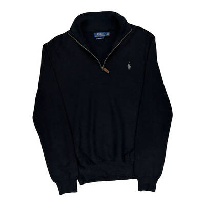 Polo By Ralph Lauren 1/4 Zip - Medium Black Cotton