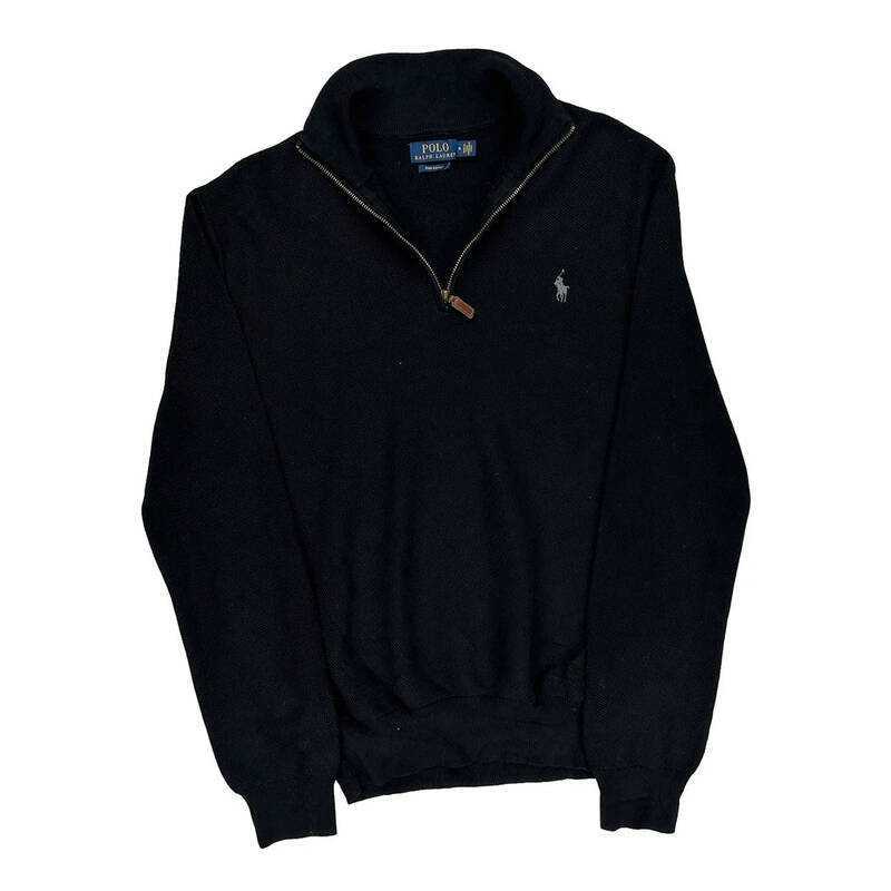 Polo By Ralph Lauren 1/4 Zip - Medium Black Cotton