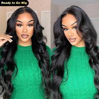 Subella Hair Pre Bleached Glueless Ocean Wave Wig Ready to Go 200% Density HD Lace Body Wave Wig Pre Plucked  Human Hair Begi...