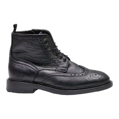 MASSIMO DUTTI Lace-Up Boots Black Leather Mens UK 8