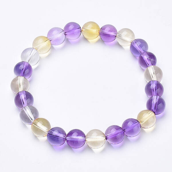 Synthetic Quartz Beaded Stretch Bracelets
