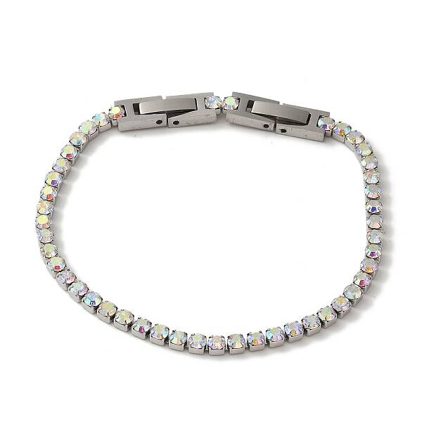304 Stainless Steel Rhinestone Cup Chain Bracelets