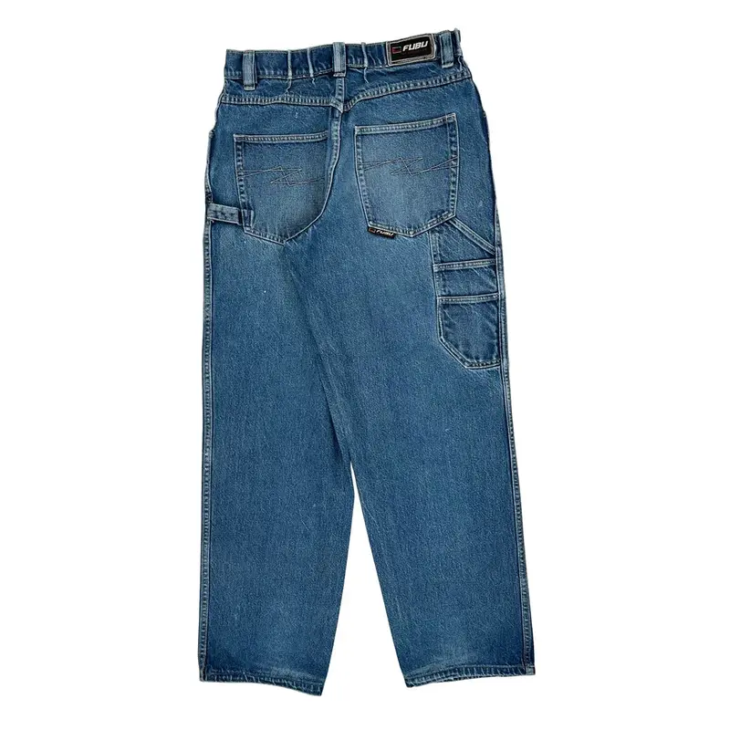 Fubu Baggy Carpenter Jeans - 29W 31L Blue Cotton