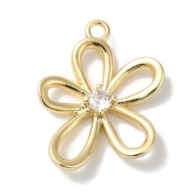 Brass Micro Pave Clear Cubic Zirconia Pendants