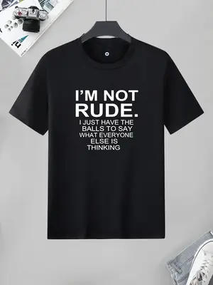 Men's Letter Print Round Neck Graphic Tees, Regular Fit Casual Short Sleeve T-shirt, T Shirts for Men, Men's Summer Top