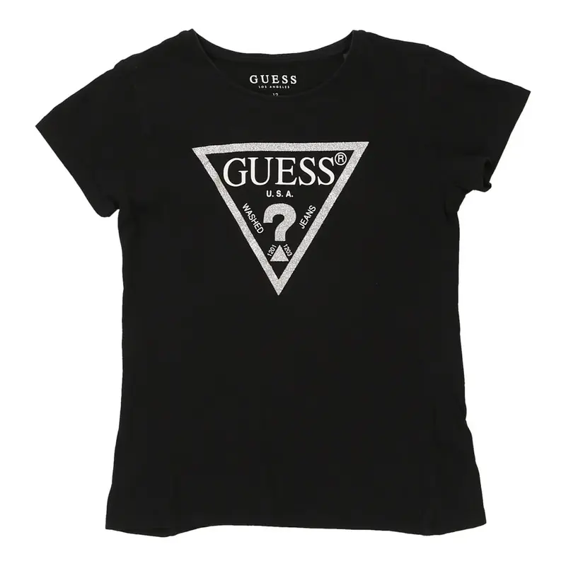 Age 12 Guess T-Shirt - Small Black Cotton | Size: small