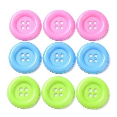 30Pcs 3 Colors Plastic Button