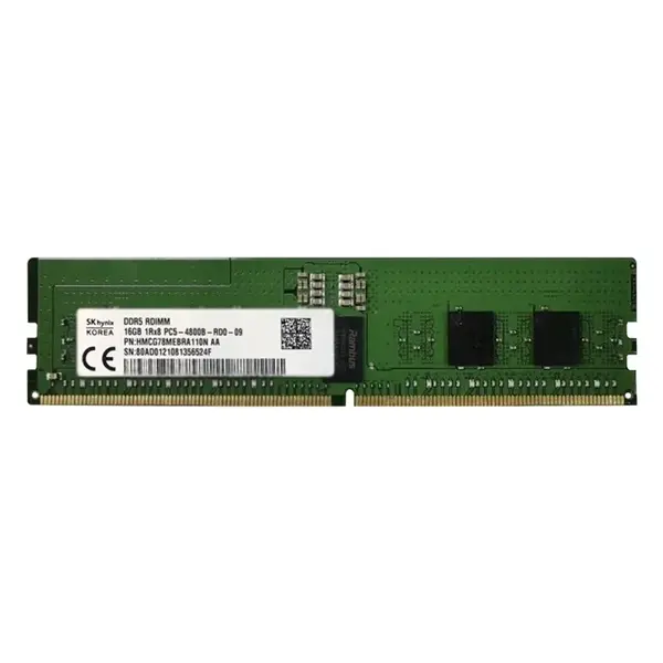 Hynix HMCG78MEBRA110N | 16GB DDR5-4800MHz PC5-38400 ECC Registered RDIMM CL40 1Rx8 1.1V 288-Pin Memory Module