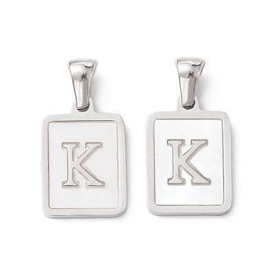 304 Stainless Steel Pave Shell Pendants