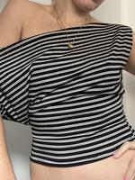 Women's Striped Print  Tee, Casual Y2k Top for Summer, Women's Clothing for Daily Wear