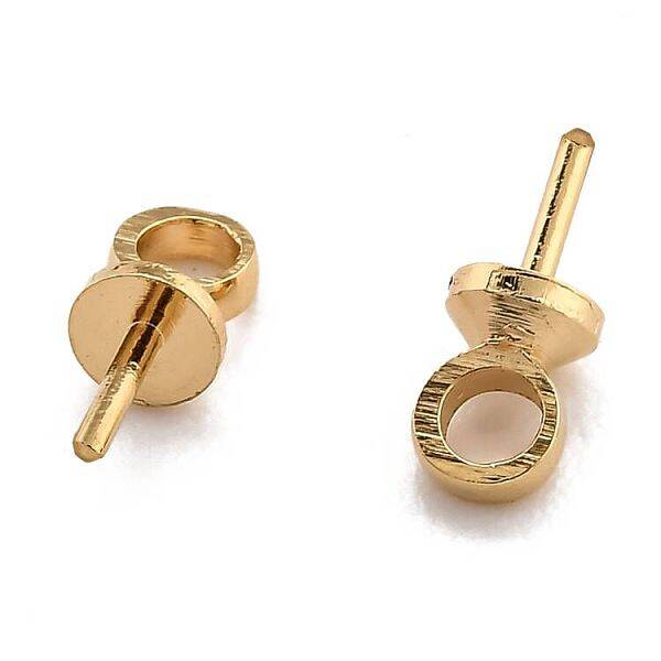 Brass Cup Pearl Peg Bails Pin Pendants