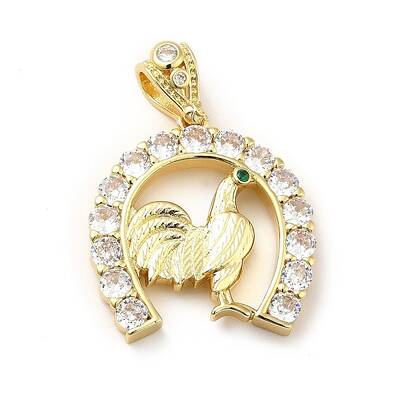 Brass Micro Pave Cubic Zirconia Pendants