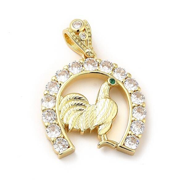 Brass Micro Pave Cubic Zirconia Pendants