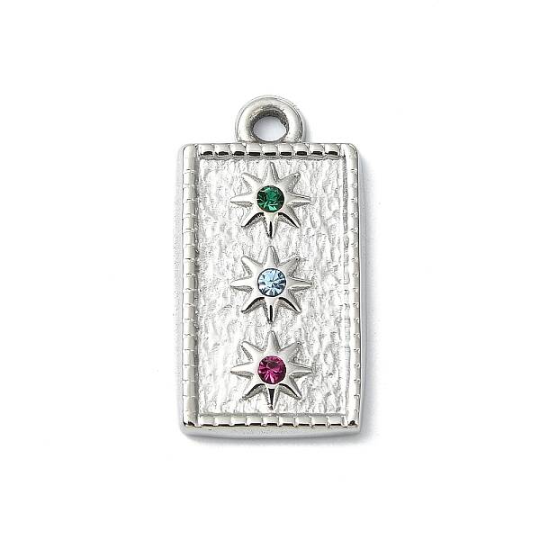 304 Stainless Steel Rhinestone Pendants