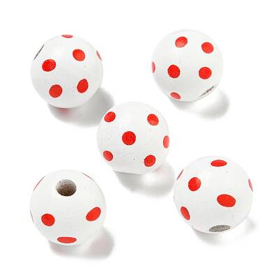 Printed Wood European Beads