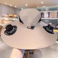 Wide Brim Solar Fan Hat, Solar, USB Dual Power, for Men, Women, Outdoor, Fishing Wide Brim Solar Fan hat