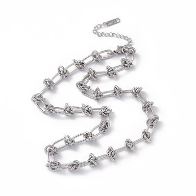 Non-Tarnish 304 Stainless Steel Kont Link Chain Necklace for Men Women