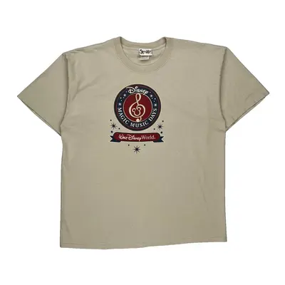 Disney Magic Music Days Disney Graphic T-Shirt - XL Beige Cotton