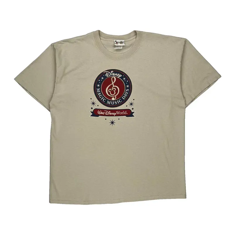 Disney Magic Music Days Disney Graphic T-Shirt - XL Beige Cotton