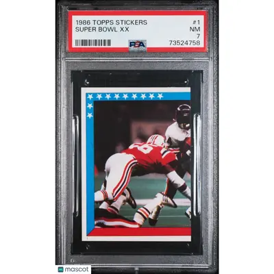 Super Bowl Xx PSA 1986 Topps Stickers Football #1 7 73524758