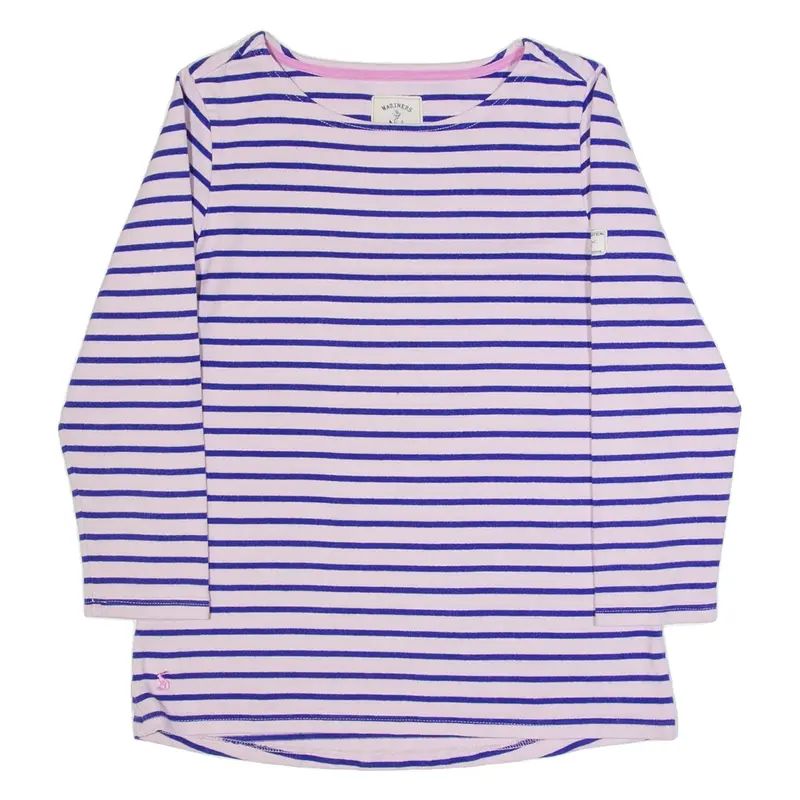 JOULES Womens Printed Top Pink Long Sleeve Striped UK 10