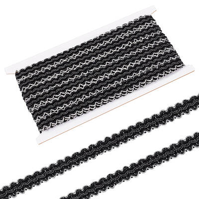 12M Polyester Glitter Wavy Fringe Trim Ribbon