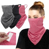 MoKo Scarf Mask Bandana with Ear Loops 3 Pack, Neck Gaiter Balaclava with Filter Pocket Face Mask for Outdoor for Women Men  ...