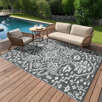 Garvee Outdoor Rug 9x12 Waterproof Reversible Plastic Straw Durable UV-Resistant Foldable with Carry Bag for Patio Camping De...