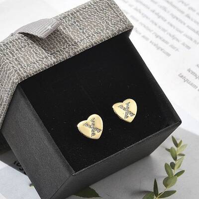 Rack Plating Brass Micro Pave Clear Cubic Zirconia Stud Earrings
