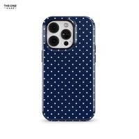 Navy Blue Polka Dot Phone Case for iPhone 16 15 14 13 12